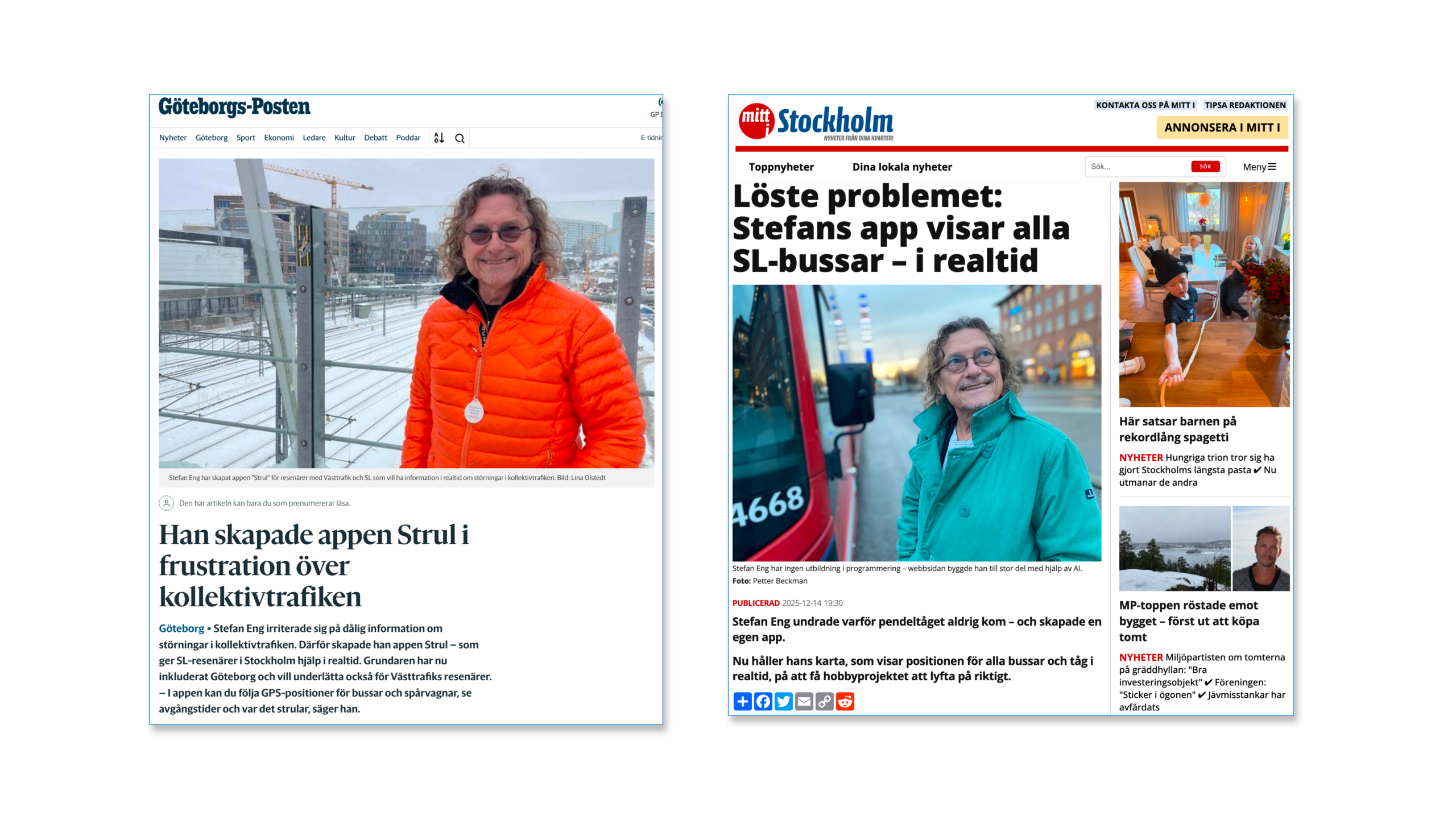 STRUL uppmärksammas i GP och Mitt i – Se trafiken i realtid